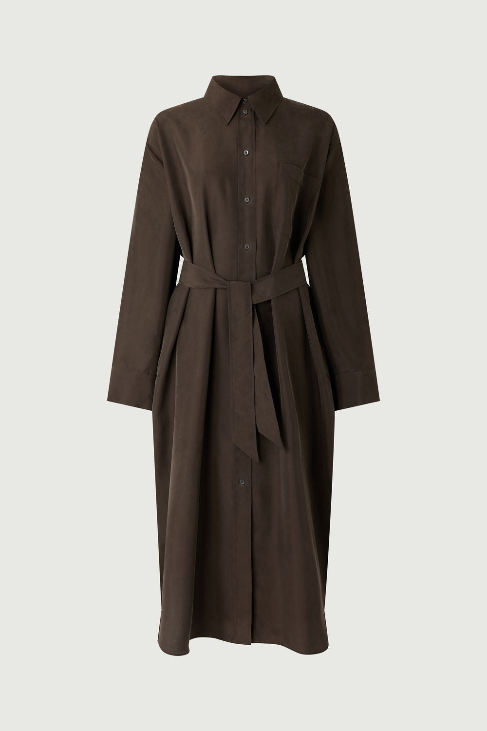 Robe Flora - Kaki Foncé - Soie - Femme