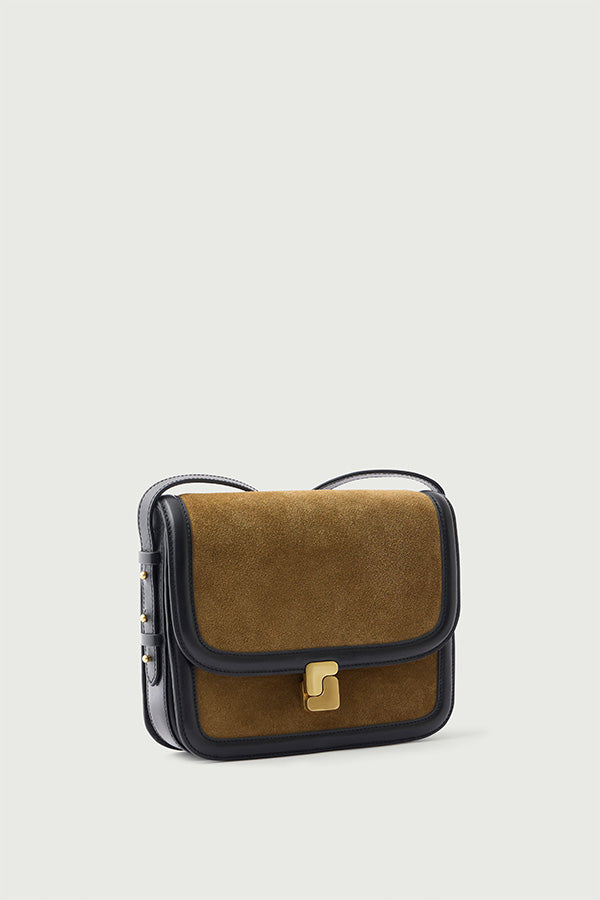 Sac Bellissima Maxi - Bronze/Noir - Cuir - Femme